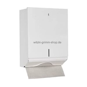 Handtuchspender Metall, weiß, abschließbar, Füllstandsanzeige