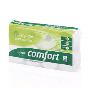 Toilettenpapier, Tissue 200 Blatt, 3-lagig, Wepa, 8 Rollen